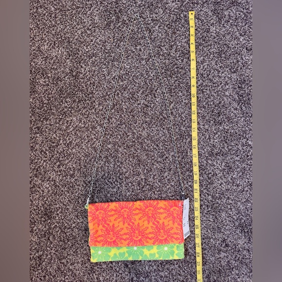 Urban Outfitters Women's Chain Strap Clutch/Shoulder/Crossbody Orange Green Bag - Picture 7 of 8